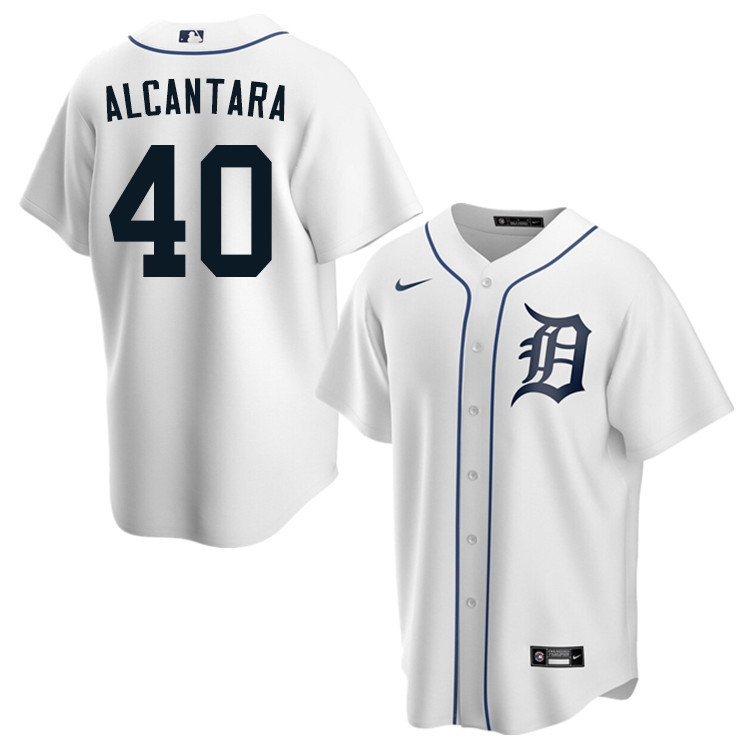Nike Men #40 Sergio Alcantara Detroit Tigers Baseball Jerseys Sale-White